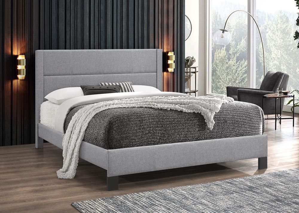 Lit En Tissu Ou Simili-Cuir Moderno 39 Simple / Tissu Gris Base De