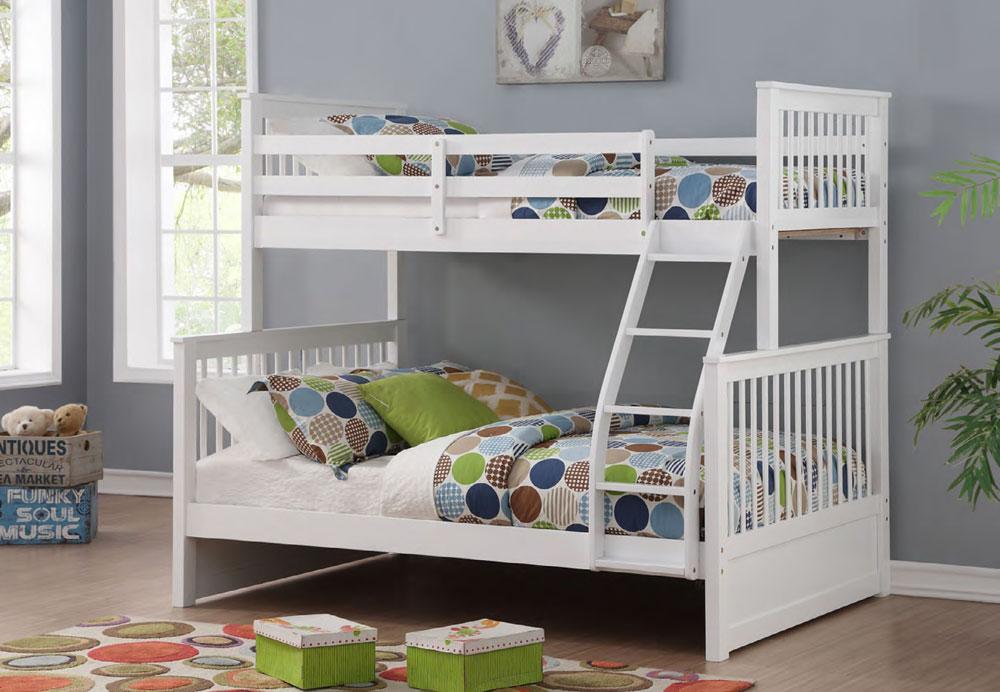 Lit Superposé En Bois Simple/double 39/54 Nathan Blanc Mobilier De Chambre