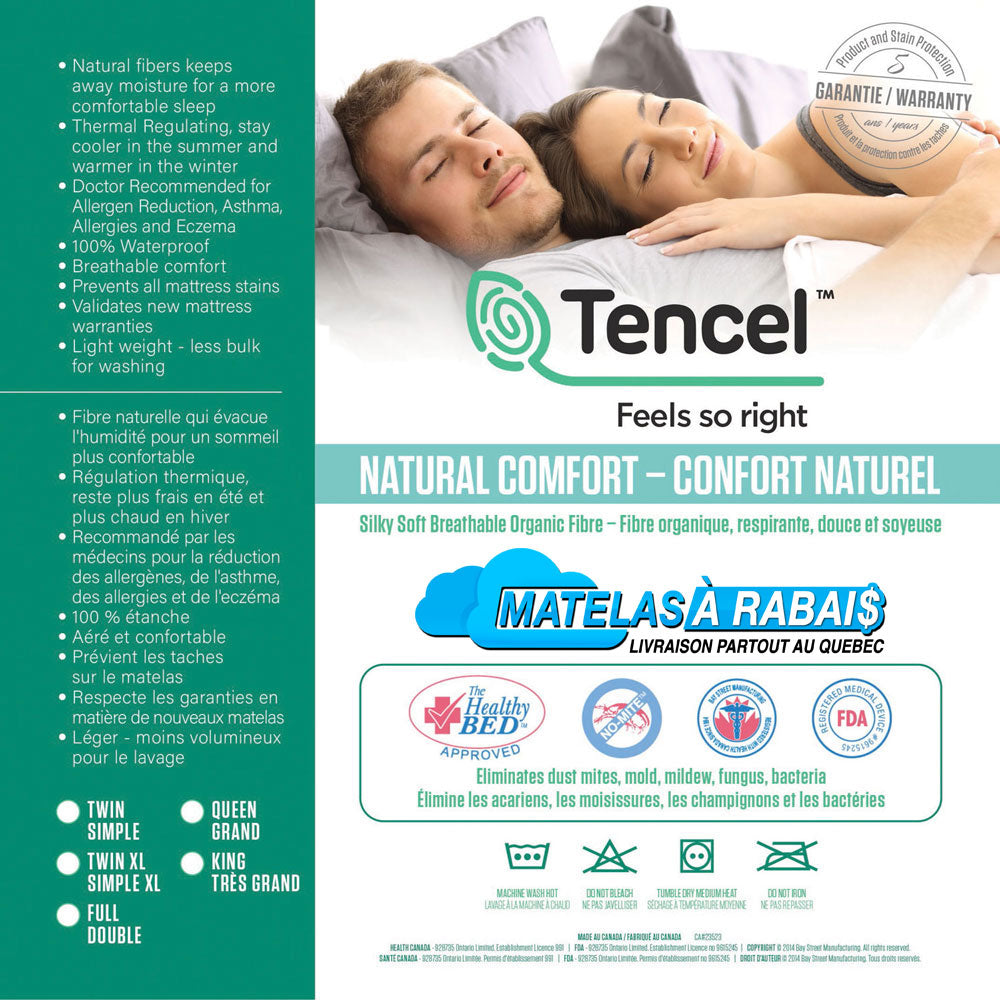 Protège Matelas TENCEL 100% Tencel™ Imperméable